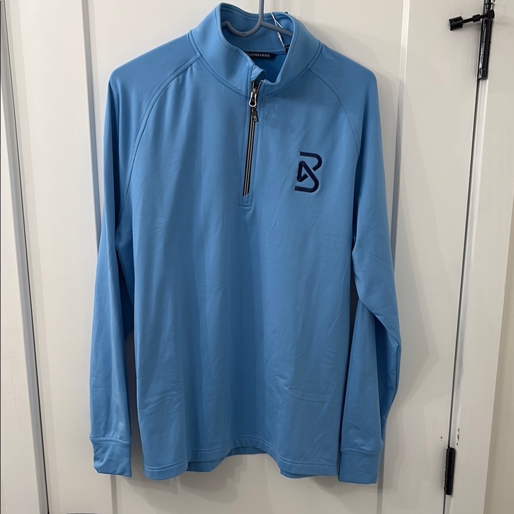 Cutter & Buck NWT Light Blue Eco Knit Quarter-Zip Pullover